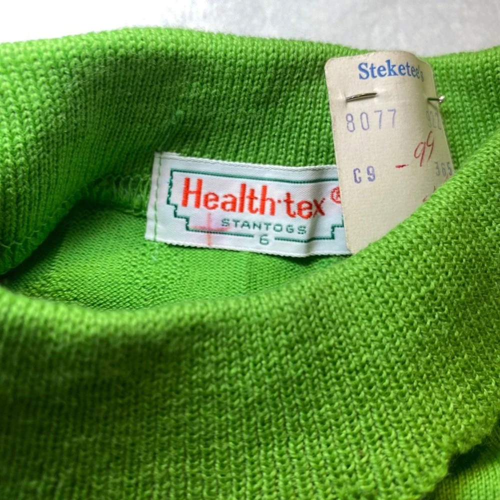 Vintage 1960s Health-Tex Little Lord Stuart Boys Outfit Plaid Shorts Set Sz 6/7